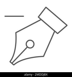 Delete anchor thin line icon, tools and design, pen graphics, a linear pattern on a white background, eps 10. Stock Vector
