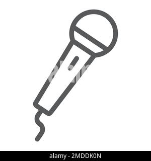 Microphone line icon, electronic and device, mic sign, vector graphics, a linear pattern on a white background, eps 10. Stock Vector
