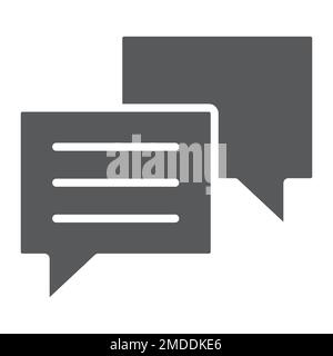 Chat glyph icon, dialog and talk, speech bubble messgae sign, vector graphics, a solid pattern on a white background, eps 10. Stock Vector