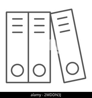 Ring binder thin line icon, office and work, file folder sign, vector graphics, a linear pattern on a white background, eps 10. Stock Vector