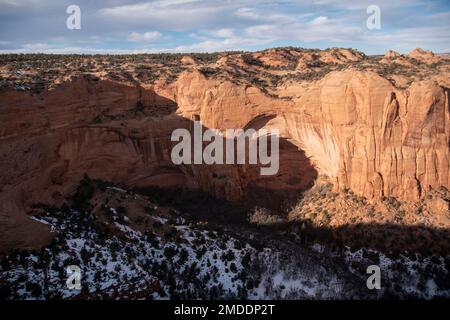 Navajo National Monument preserves ancient cliff dwelling structures of the ancient Pueblo people in northern Arizona, USA. Stock Photo