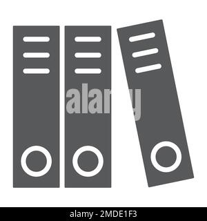 Ring binder glyph icon, office and work, file folder sign, vector graphics, a solid pattern on a white background, eps 10. Stock Vector