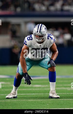 Dallas Cowboys offensive lineman Terence Steele (78) lines up for