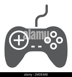 Gamepad glyph icon, electronic and device, game controller sign, vector graphics, a solid pattern on a white background, eps 10. Stock Vector