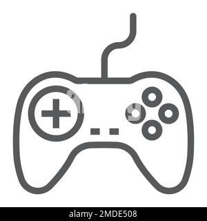 Gamepad line icon, electronic and device, game controller sign, vector graphics, a linear pattern on a white background, eps 10. Stock Vector