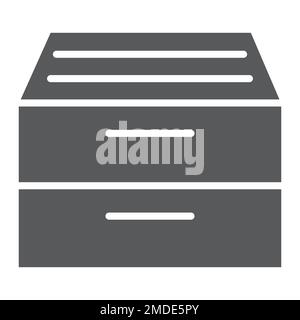 Archive storage glyph icon, office and work, folder sign, vector graphics, a solid pattern on a white background, eps 10. Stock Vector