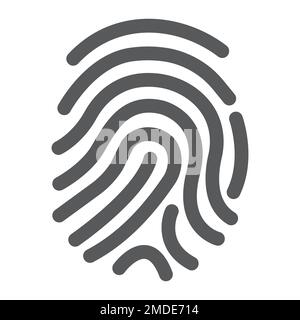 Cryptographic signature glyph icon, security and identity, fingerprint sign, vector graphics, a solid pattern on a white background, eps 10. Stock Vector