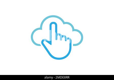 Cloud hand finger click logo vector symbol design illustration Stock Vector