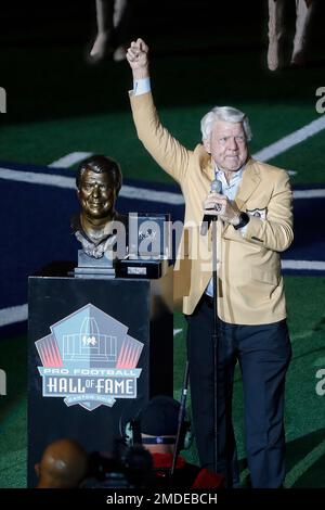 Dallas Cowboys head coach Jimmy Johnson displays his Super Bowl XXVII championship  ring on Wednesday, June 3, 1993 in Irving, Texas. The ring has a dazzling  five-point-shaped diamond in the center with