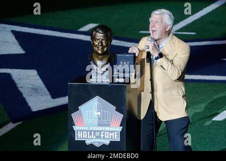 Dallas Cowboys head coach Jimmy Johnson displays his Super Bowl XXVII championship  ring on Wednesday, June 3, 1993 in Irving, Texas. The ring has a dazzling  five-point-shaped diamond in the center with