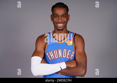 Oklahoma City Thunder's Shai Gilgeous-Alexander (2) during an NBA media day  Monday, Sept. 26, 2022, in Oklahoma City. (AP Photo/Sue Ogrocki Stock Photo  - Alamy