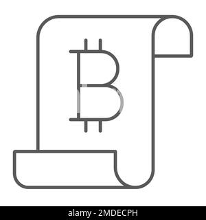 Distributed ledger thin line icon, finance and money, digital ledger sign, vector graphics, a linear pattern on a white background, eps 10. Stock Vector