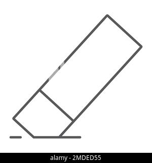 Eraser thin line icon, tools and design, rubber sign, vector graphics, a linear pattern on a white background, eps 10. Stock Vector