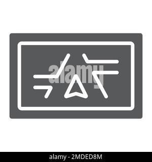 Gps navigator glyph icon, electronic and device, monitor map sign, vector graphics, a solid pattern on a white background, eps 10. Stock Vector