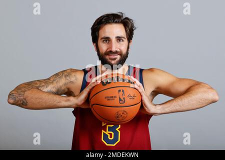 Cleveland Cavaliers guard Ricky Rubio poses for a portrait during