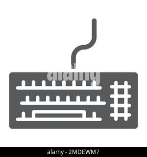 Keyboard glyph icon, electronic and device, keypad sign, vector graphics, a solid pattern on a white background, eps 10. Stock Vector