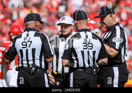 Umpire Bruce Stritesky (102) during an NFL football game between the ...