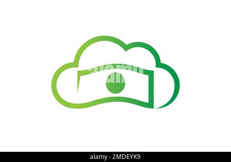 creative cloud dollar money logo vector design symbol icon illustration Stock Vector