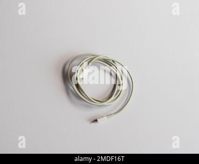 Lightning cable for iphone isolated on white background Stock Photo