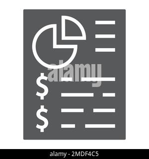 Budget planing glyph icon, finance and banking, account sign, vector graphics, a solid pattern on a white background, eps 10. Stock Vector