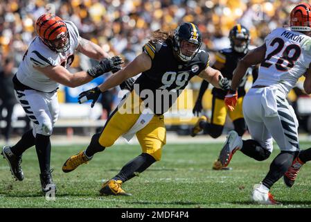 Pittsburgh Steelers' Henry Mondeaux (99) in action during a pre