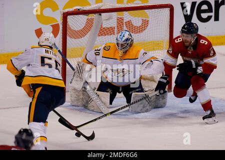 Florida Panthers center Frank Vatrano (77) skates during the first period  at an NHL preseason hockey game against the Nashville Predators, Sunday,  Sept. 26, 2021, in Sunrise, Fla. (AP Photo/Marta Lavandier Stock