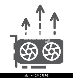 Gpu mining glyph icon, money and finance, video card sign, vector graphics, a solid pattern on a white background, eps 10. Stock Vector