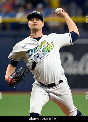 This is a 2021 photo of Shane McClanahan of the Tampa Bay Rays baseball  team. This image reflects the Tampa Bay Rays active roster as of Monday,  Feb. 22, 2021 when this