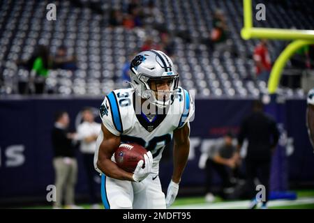 Carolina Panthers running back Chuba Hubbard (30) plays during an NFL  football game between the Carolina Panthers and the Denver Broncos on  Sunday, Nov. 27, 2022, in Charlotte, N.C. (AP Photo/Jacob Kupferman