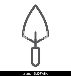 Trowel line icon, tool and repair, bricklayer sign, vector graphics, a linear pattern on a white background, eps 10. Stock Vector