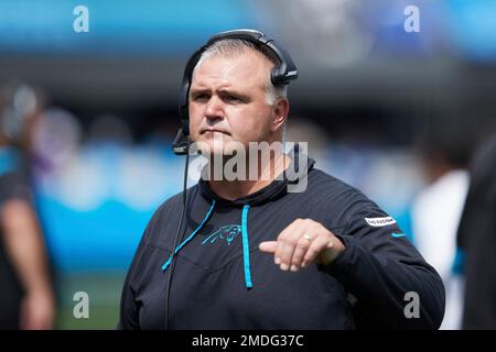 Carolina Panthers offensive line coach Pat Meyer during an NFL football  game against the New Orleans Saints, Sunday, Jan. 3, 2021, in Charlotte,  . (AP Photo/Brian Westerholt Stock Photo - Alamy