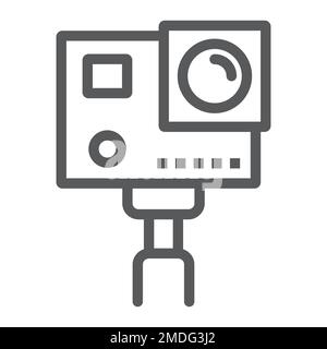 Action camera line icon, electronic and digital, video sign, vector graphics, a linear pattern on a white background, eps 10. Stock Vector