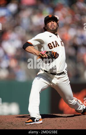 July 10 2021 San Francisco CA, U.S.A. San Francisco Giants relief pitcher  Jose Alvarez (48) on the mound during the MLB game between the Washington  Nationals and the San Francisco Giants, Giants