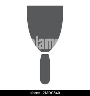 Putty knife glyph icon, tool and scraper, spatula sign, vector graphics, a solid pattern on a white background, eps 10. Stock Vector