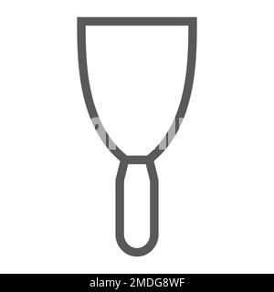 Putty knife line icon, tool and scraper, spatula sign, vector graphics, a linear pattern on a white background, eps 10. Stock Vector