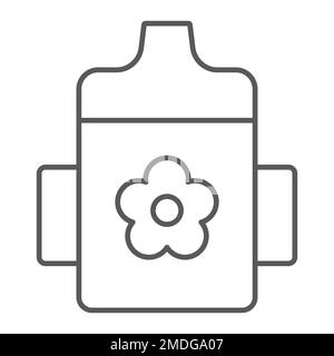 Baby cup thin line icon, child and bottle, container sign, vector graphics, a linear pattern on a white background, eps 10. Stock Vector
