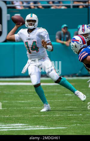 Dolphins quarterback Jacoby Brissett throws the ball during a