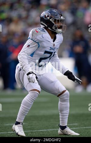 Tennessee Titans defensive back Matthias Farley (21) during an NFL football  game against the Seattle Seahawks, Sunday, Sept. 19, 2021, in Seattle. The  Titans won 33-30 in overtime. (AP Photo/Ben VanHouten Stock Photo - Alamy