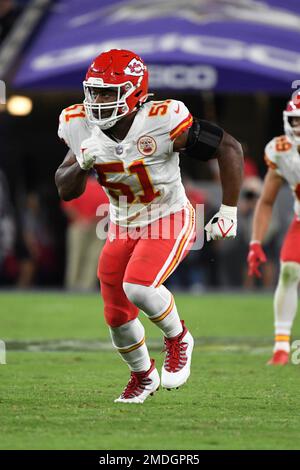 Kansas City Chiefs defensive end Frank Clark celebrates a sack against the  Cincinnati Bengals during the first half of the NFL AFC Championship  playoff football game, Sunday, Jan. 29, 2023 in Kansas