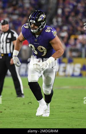 Baltimore Ravens tight end Mark Andrews (89) runs during an NFL ...