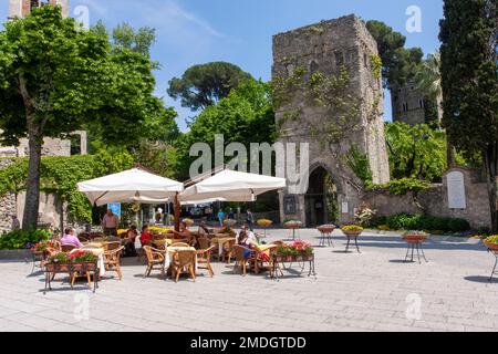 Entrance to Villa Rufolo, Ravello, Amalfi coast, province of Salerno, Campania, Italy, Stock Photo