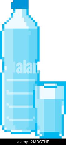 Water in plastic bottles and cups.Vector illustration that is easy to edit. Stock Vector