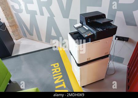 Network printer multi-function machine in modern office Stock Photo