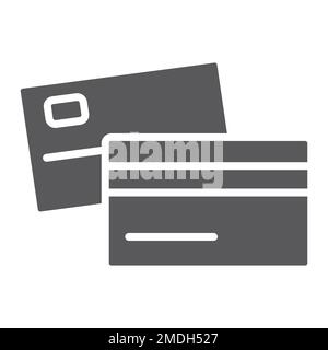Swipe credit card glyph icon, bank and transaction, pay sign, vector graphics, a solid pattern on a white background, eps 10. Stock Vector