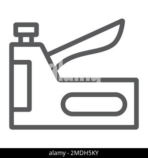 Staple gun line icon, tool and repair, stapler sign, vector graphics, a linear pattern on a white background, eps 10. Stock Vector