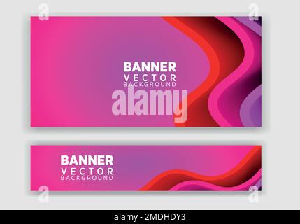 Vector abstract graphic design Banner. Vector horizontal banner template, abstract design. Stock Vector