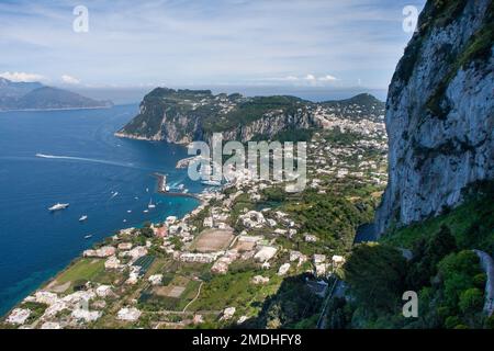 Bay of Naples as seen from Villa San Michele is the life's work on the Island of Capri of the Swedish physician and author Axel Munthe (1857–1949). It Stock Photo