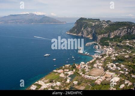 Bay of Naples as seen from Villa San Michele is the life's work on the Island of Capri of the Swedish physician and author Axel Munthe (1857–1949). It Stock Photo