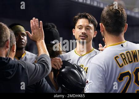 Pittsburgh Pirates' Andrew McCutchen looks out from the dugout before a  baseball game against the Milwaukee Brewers Sunday, Aug. 6, 2023, in  Milwaukee. (AP Photo/Aaron Gash Stock Photo - Alamy