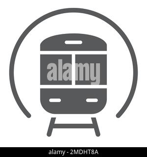 Train glyph icon, railway and travel, subway sign, vector graphics, a solid pattern on a white background, eps 10. Stock Vector
